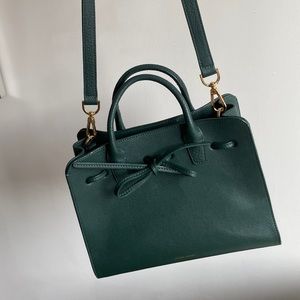 Green Leather Mansur Gavriel Mini Sun Tote